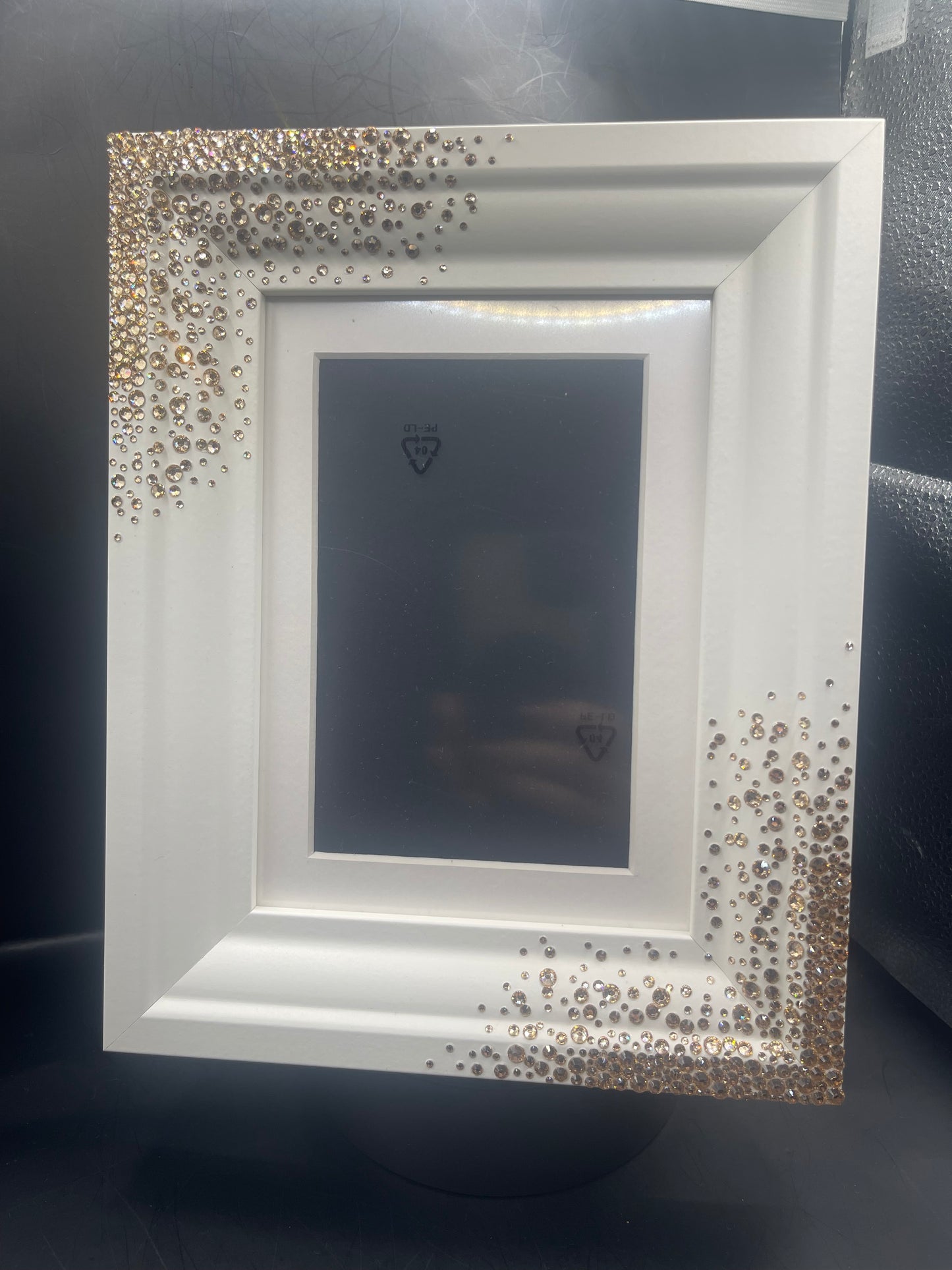 Glitzer-Bilderrahmen „Golden Sparkle“ – handverziert | Unikat