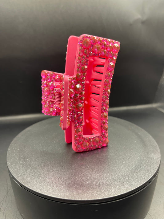 Glitzer-Haarspange Pink – handverziert mit Strasssteinen (8 cm)