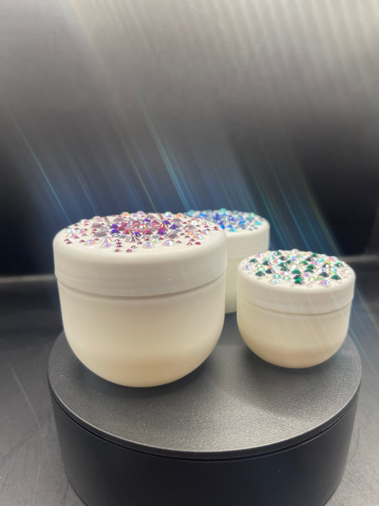 Glitzer-Dosenset – handverziert | 3 Grössen | Einzigartige Aufbewahrung mit Strasssteinchen