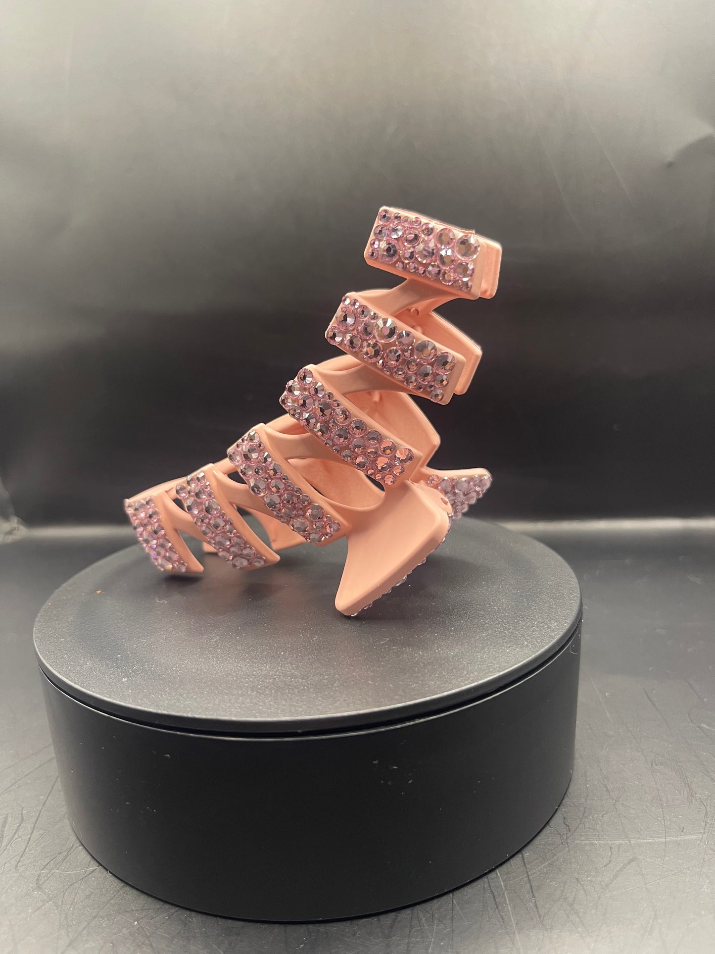 Glitzer-Haarklammer Rosé | 10 cm – handverziert mit Strass