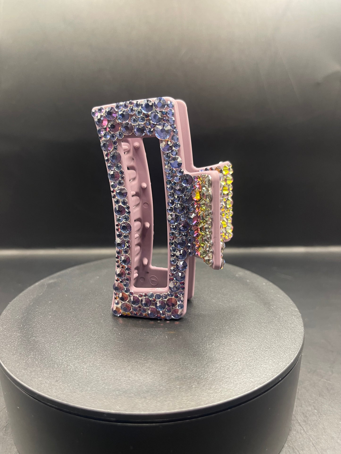 Glitzer Haarspange 9 cm – Schimmernde Strass Haarclip in Regenbogenfarben