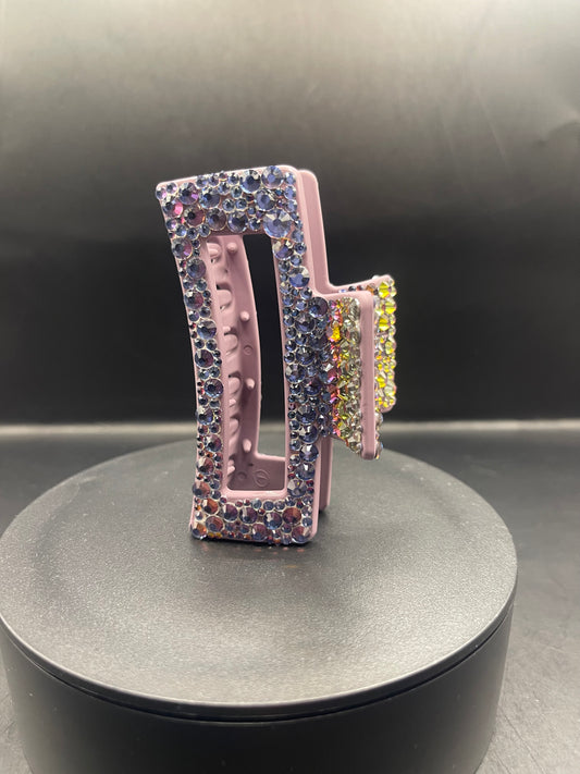 Glitzer Haarspange 9 cm – Schimmernde Strass Haarclip in Regenbogenfarben