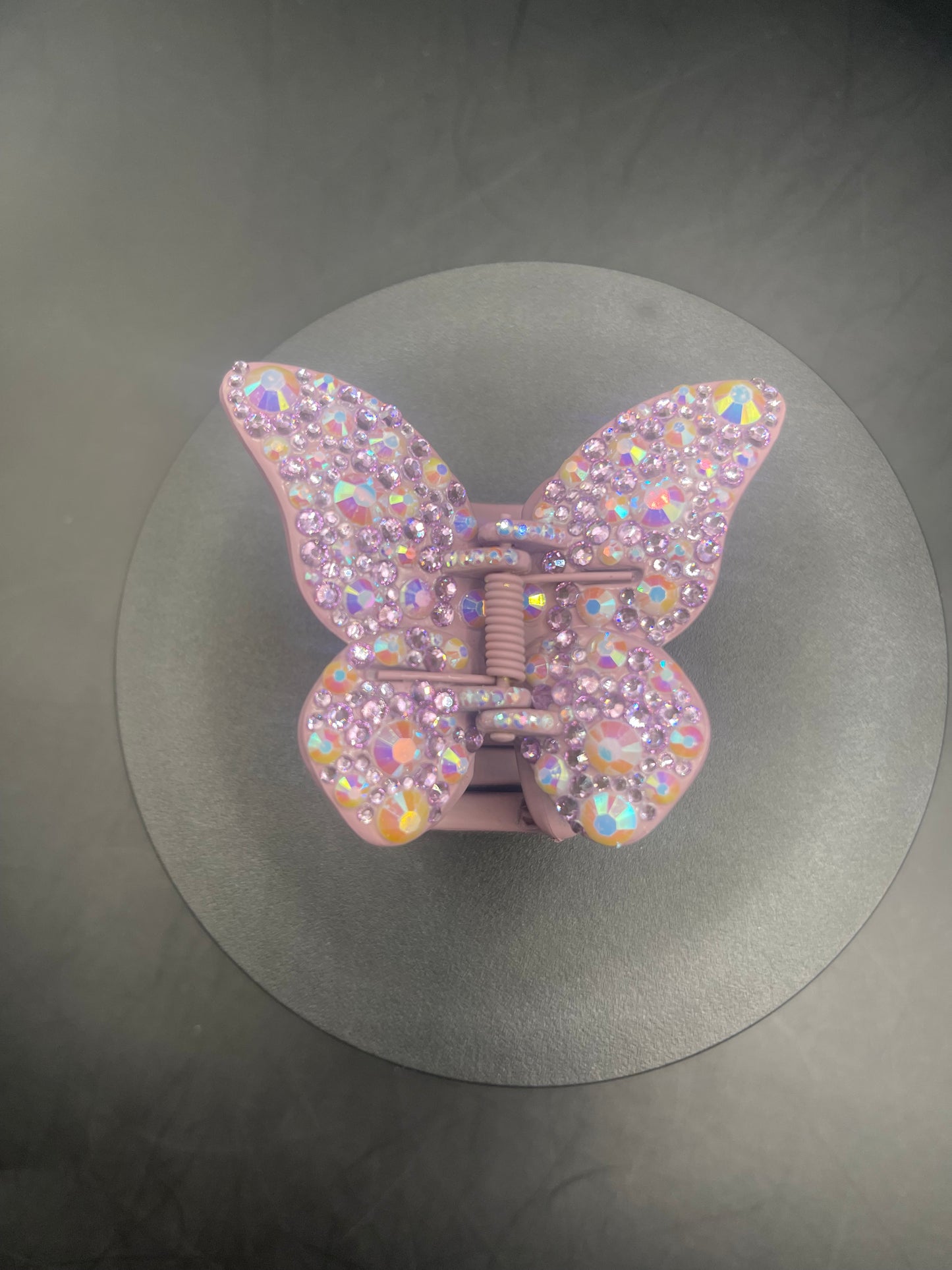 Glitzer Schmetterlings-Haarspange Rosa – Handverziert mit Strasssteinen | Geschenkidee