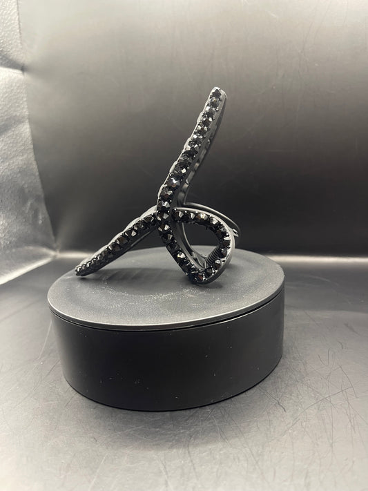 Haarspange „Black X“ – handveredelt mit schwarzen Strasssteinen