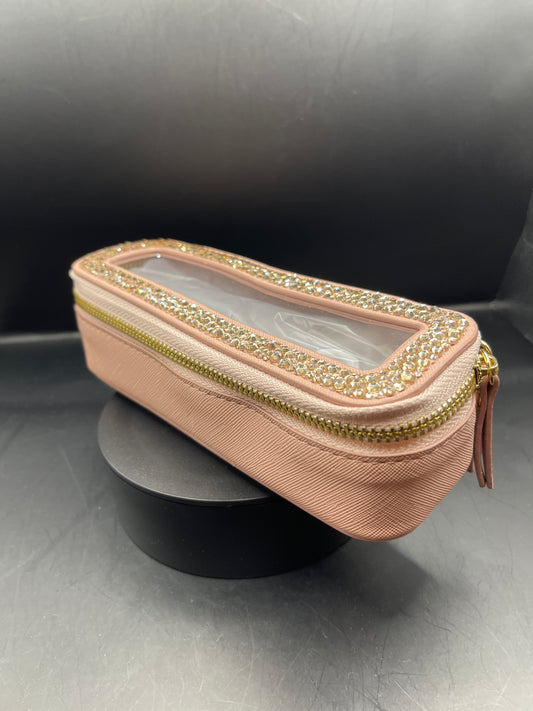 Glitzer-Necessaire mit Sichtfenster – Handbeklebt & Einzigartig