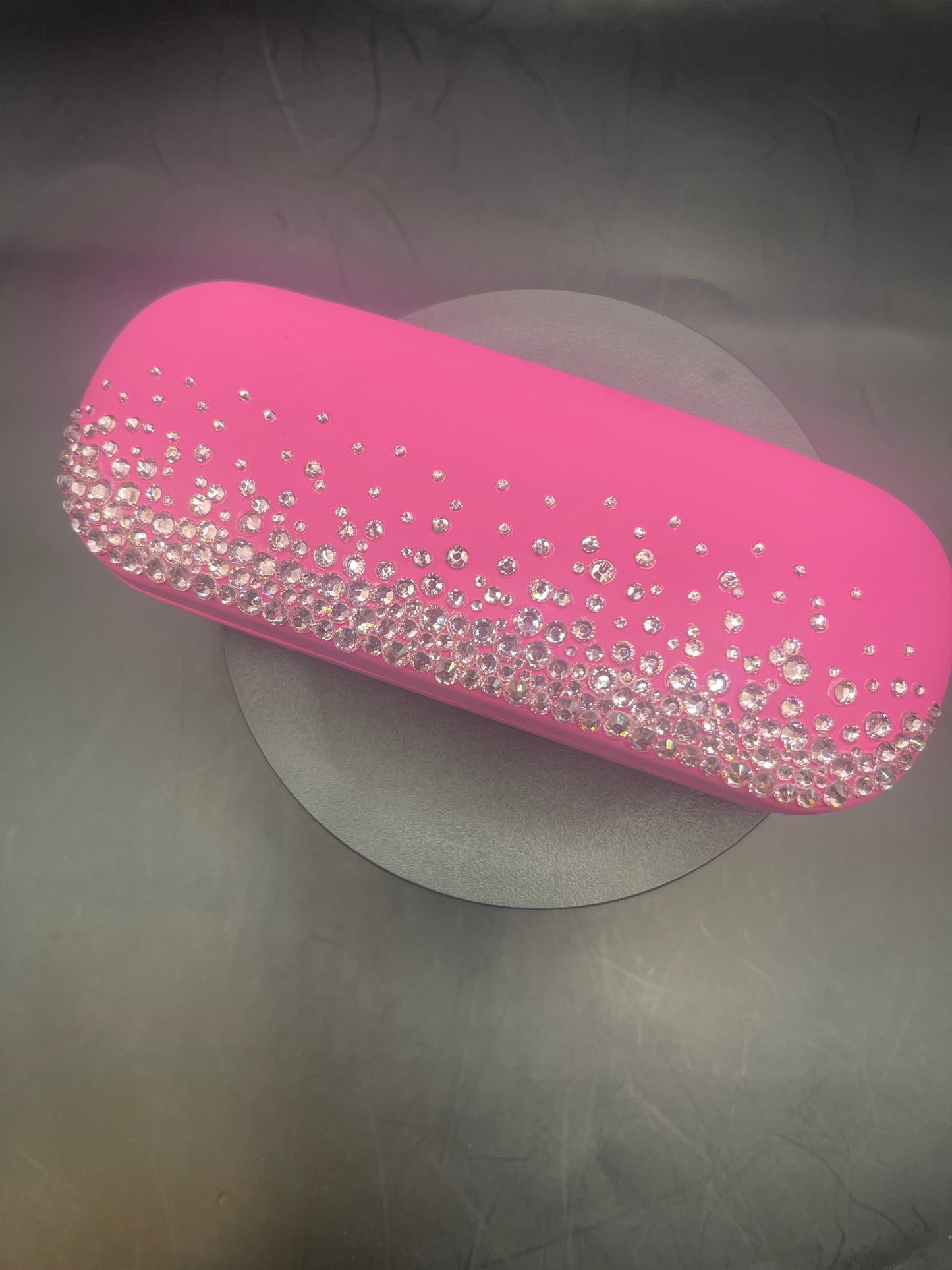 Brillenetui Pink mit handgeklebten Glitzersteinen ✨