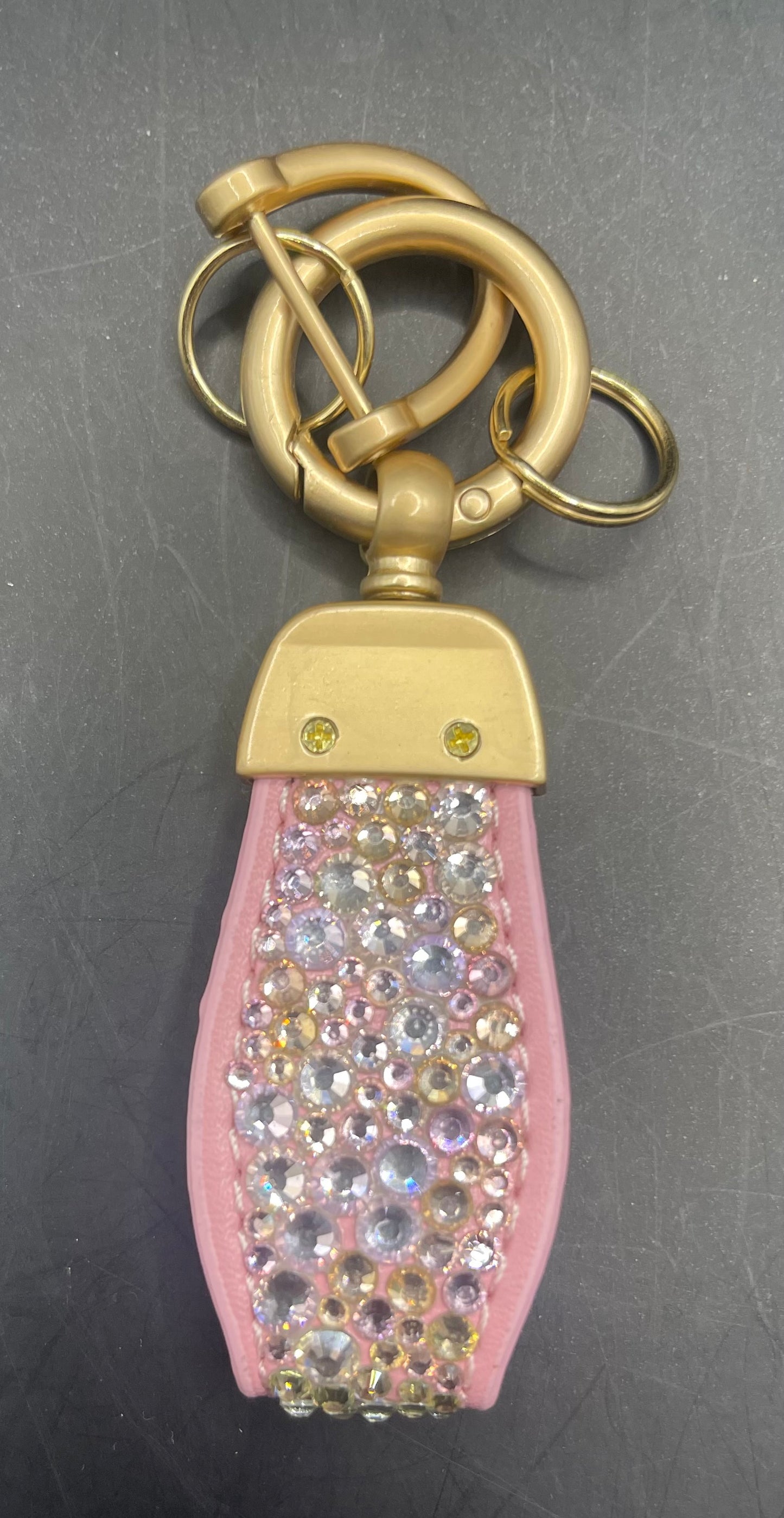 Glitzer Schlüsselanhänger Rosa Gold – Handverziert mit Strasssteinen | Geschenkidee Unikat