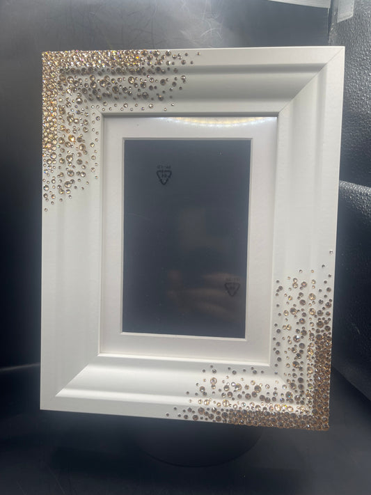 Glitzer-Bilderrahmen „Golden Sparkle“ – handverziert | Unikat