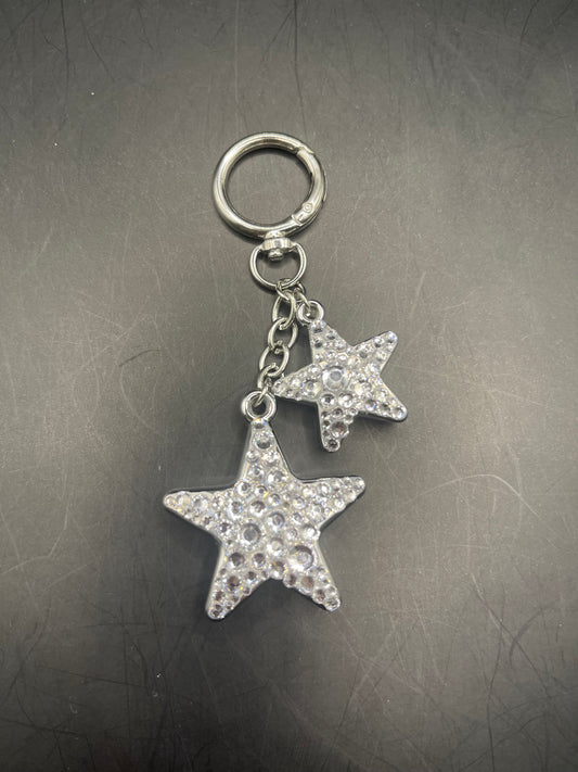 Glitzer Schlüsselanhänger Stern – handverziert mit Strasssteinen | Geschenkidee