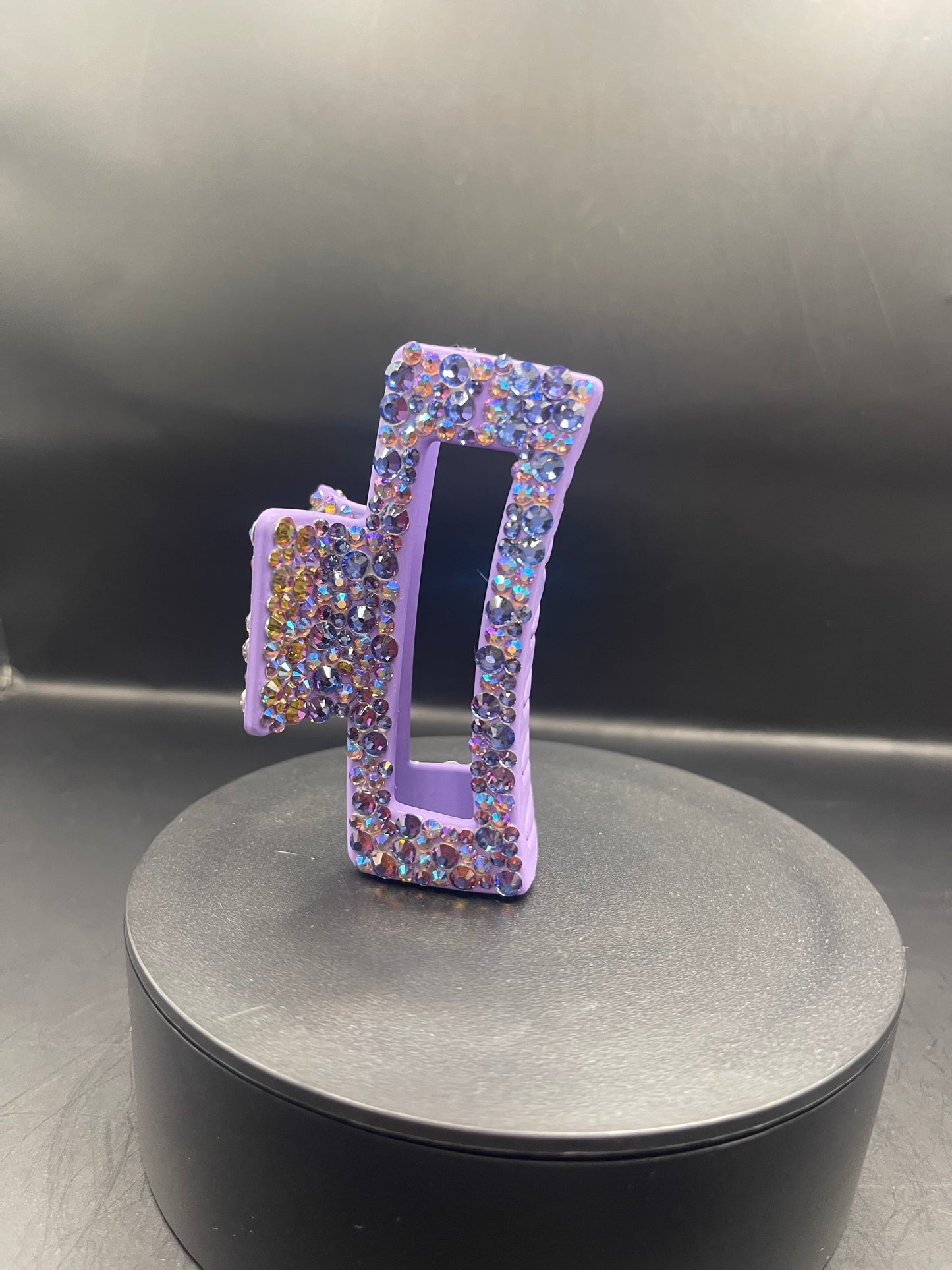 Glitzer Haarspange Lila mit Strasssteinen – Handgemachtes Unikat | Geschenkidee für Frauen & Mädchen