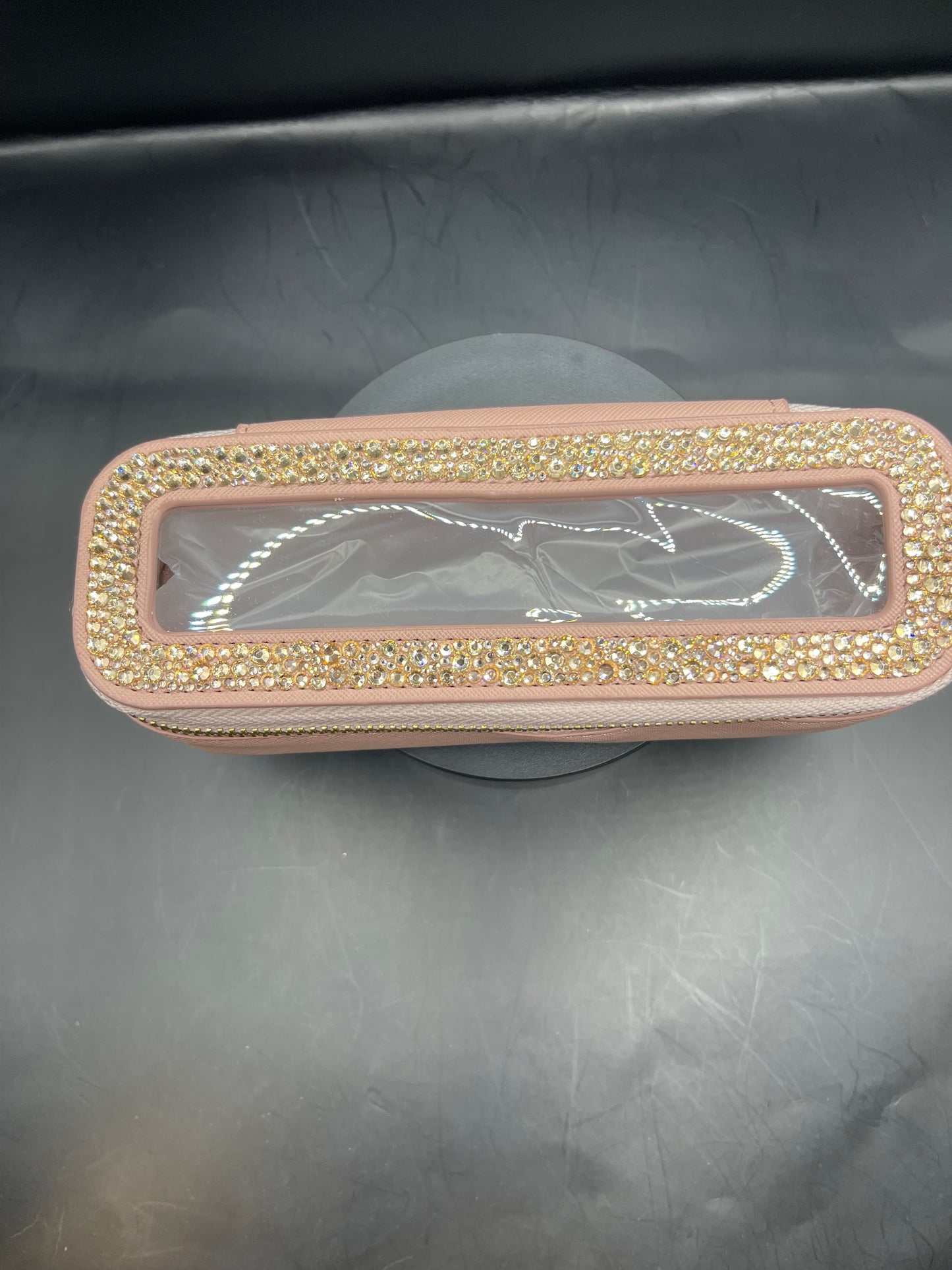 Glitzer-Necessaire mit Sichtfenster – Handbeklebt & Einzigartig