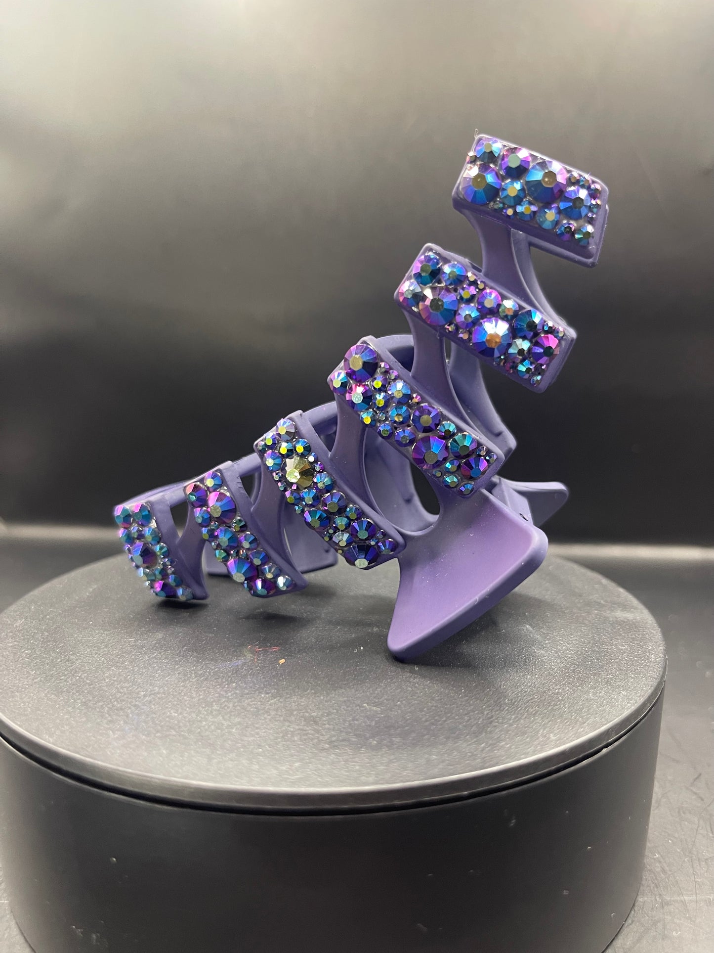 Glitzer-Haarklammer in Violett 💜 – handverziert mit irisierenden Strasssteinen