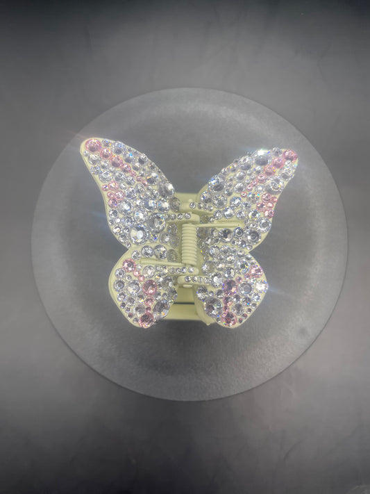 💎 Schmetterling-Haarspange mit Glitzersteinen – ca. 6 cm