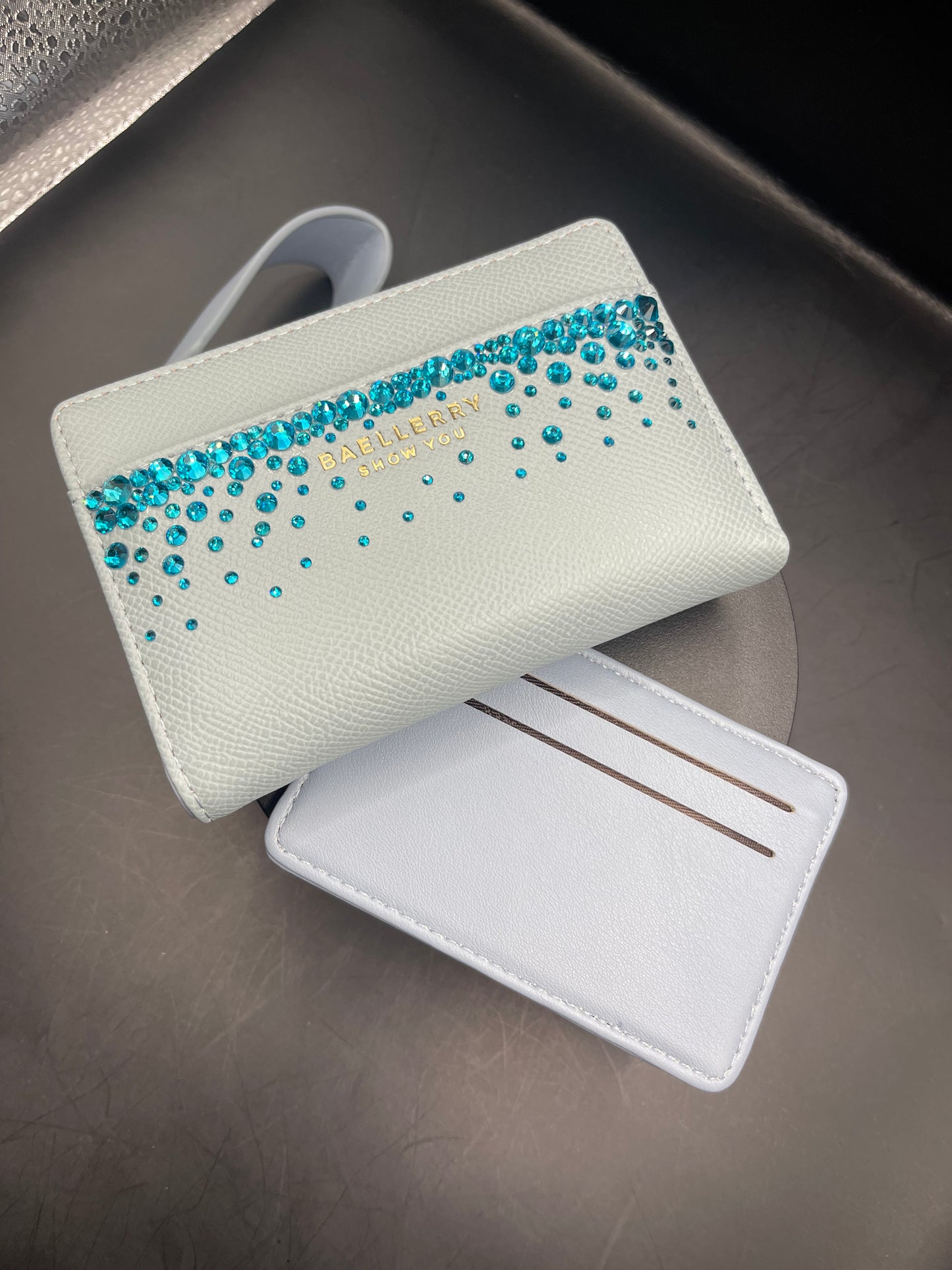 Glitzer Portemonnaie Hellblau mit Strasssteinen – Funkelnde Geschenkidee ✨💙
