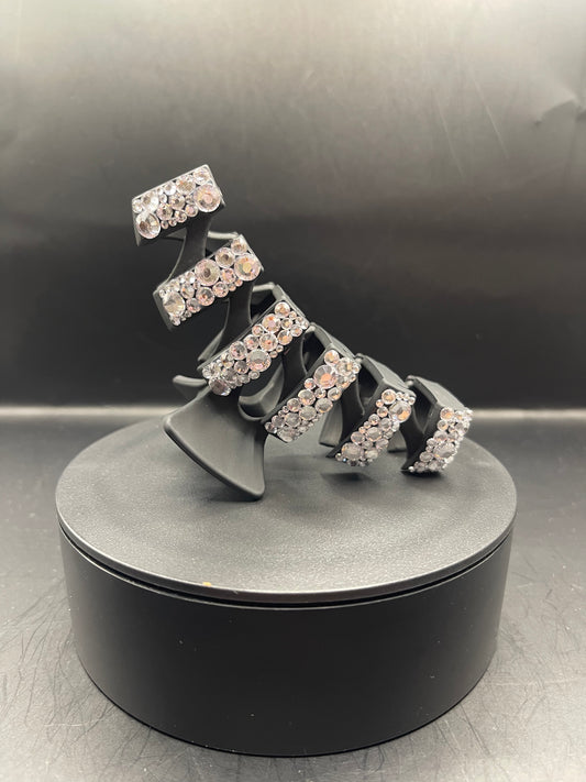 Luxuriöse Strass Haarspange Schwarz – 9 cm | Handverziert mit Glitzersteinen