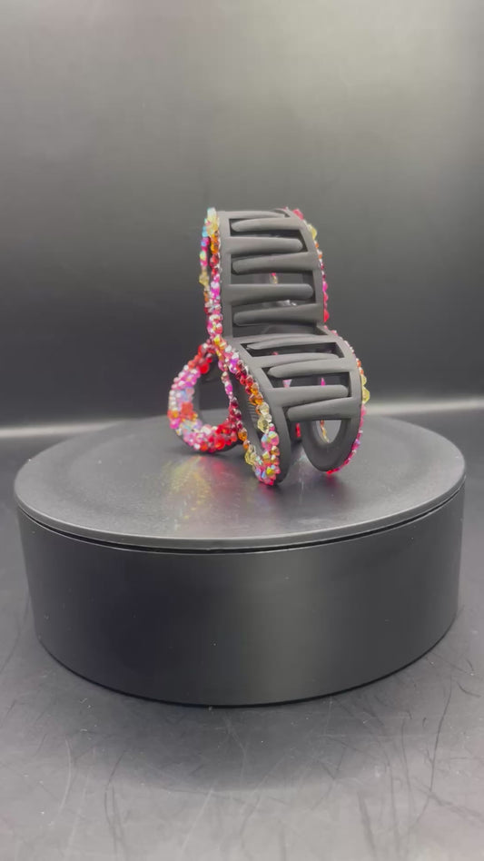 Rainbow-Glow Schmetterlings-Haarspange – 8 cm | Handbeklebt & einzigartig