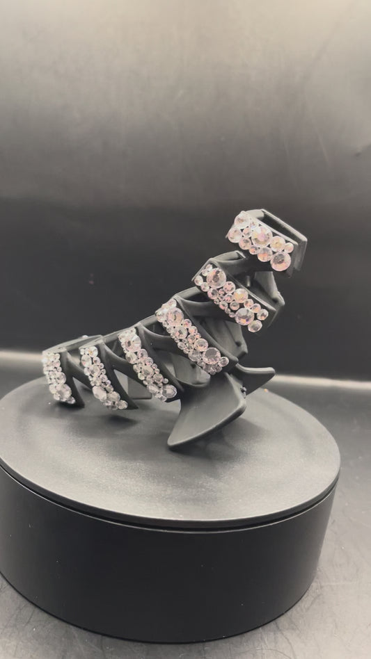 Luxuriöse Strass Haarspange Schwarz – 9 cm | Handverziert mit Glitzersteinen