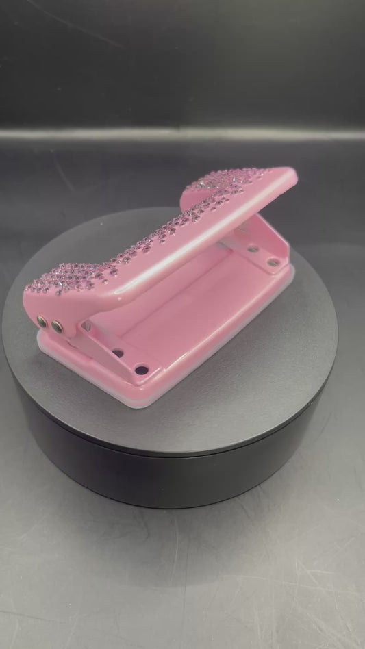 Rosa Glitzer-Locher – Handverziert mit Strass | TheGlitterThing