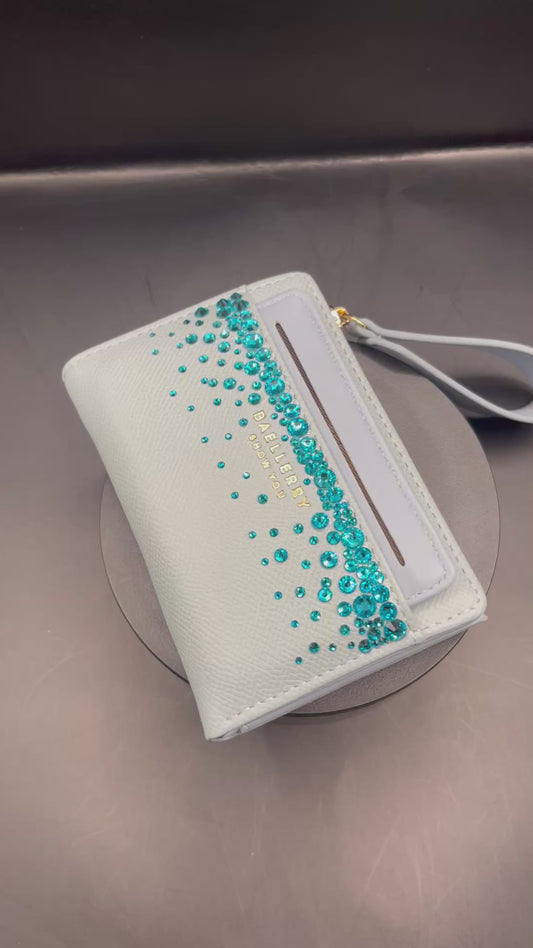 Glitzer Portemonnaie Hellblau mit Strasssteinen – Funkelnde Geschenkidee ✨💙