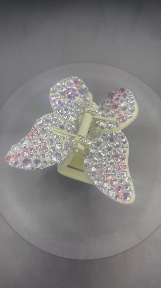 💎 Schmetterling-Haarspange mit Glitzersteinen – ca. 6 cm