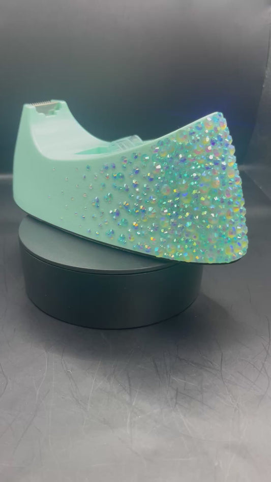 Massiver Glitzer-Kleberabroller in Mint – Handverziert mit Strass | TheGlitterThing Unikat