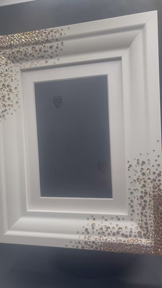 Glitzer-Bilderrahmen „Golden Sparkle“ – handverziert | Unikat