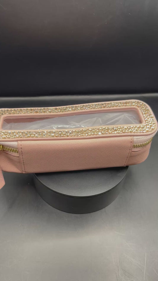 Glitzer-Necessaire mit Sichtfenster – Handbeklebt & Einzigartig