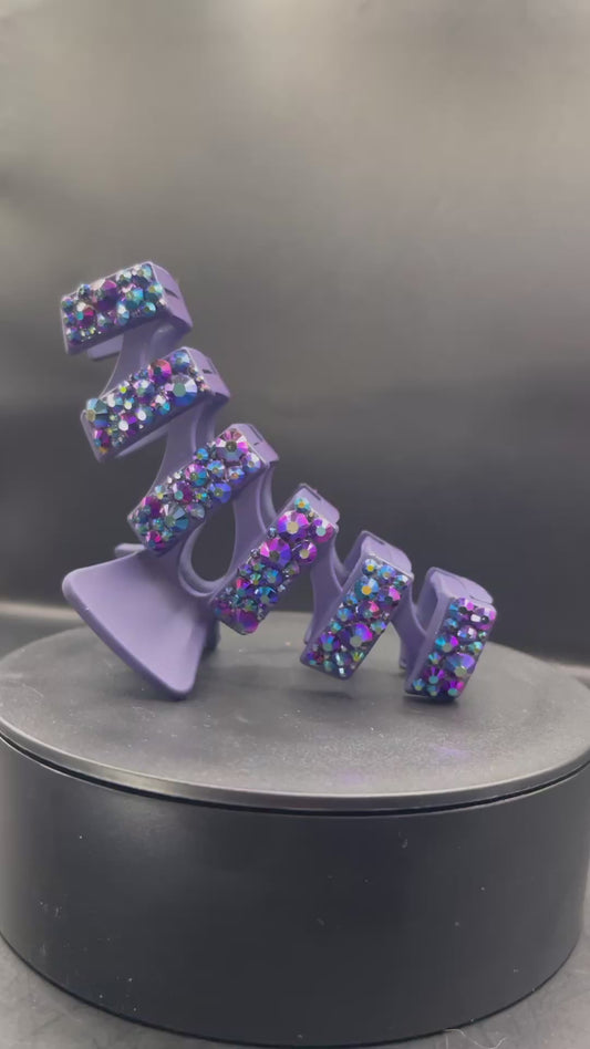 Glitzer-Haarklammer in Violett 💜 – handverziert mit irisierenden Strasssteinen