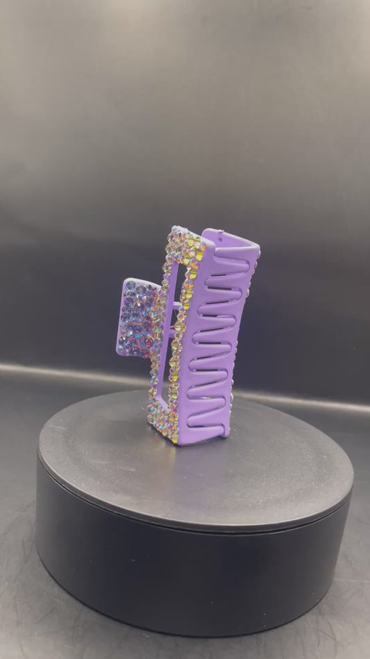 Glitzer Haarspange Lila mit Strasssteinen – Handgemachtes Unikat | Geschenkidee für Frauen & Mädchen